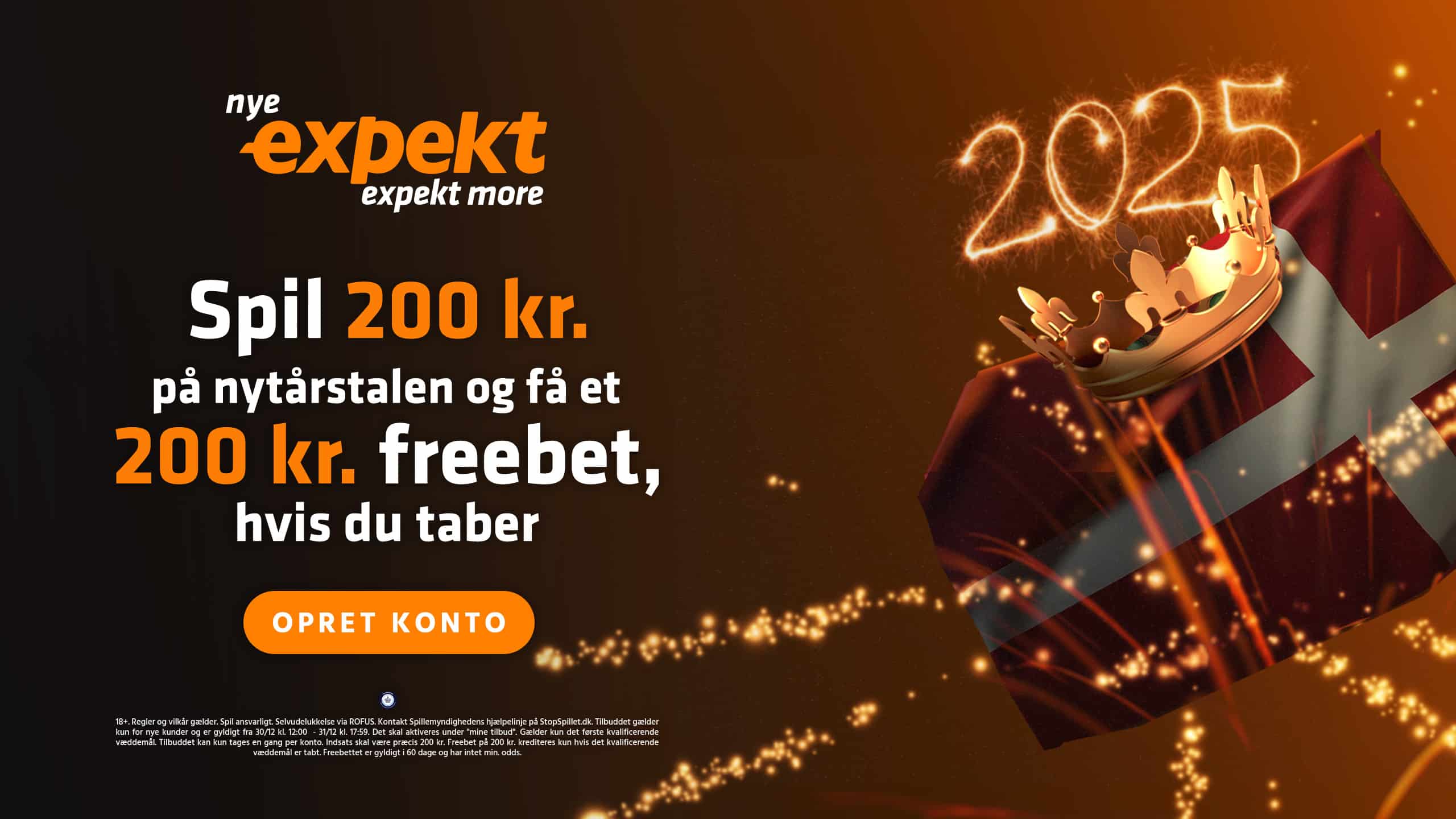 Expekt-kampagne: spil 200 kr. på nytårstalen og få et freebet på 200 kr., hvis du taber