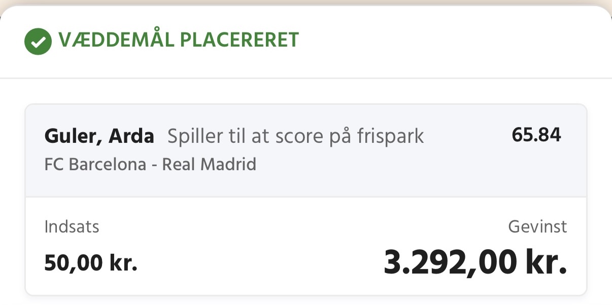 Guler på frispark